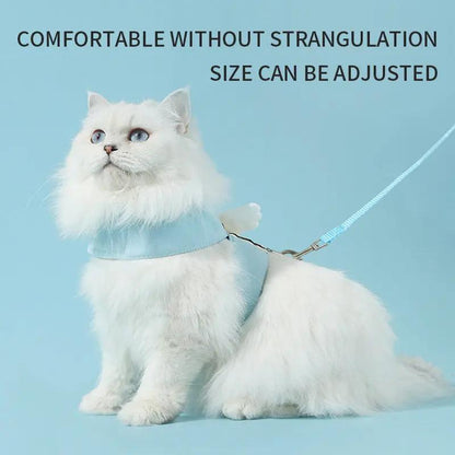 Adjustable Pet Cat Leash Set with Angel Wings Design for Cats - AllvueCo
