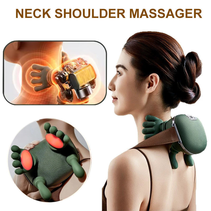 Wireless 4D Electric Neck & Shoulder Massager with Heat – Pain Relief & Relaxation AllvueCo