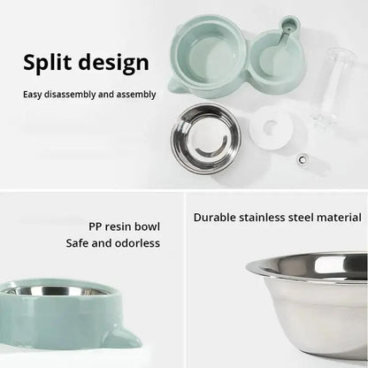 Pet Dog Cat Bowl Fountain | Automatic Food Water Feeder Container - AllvueCo