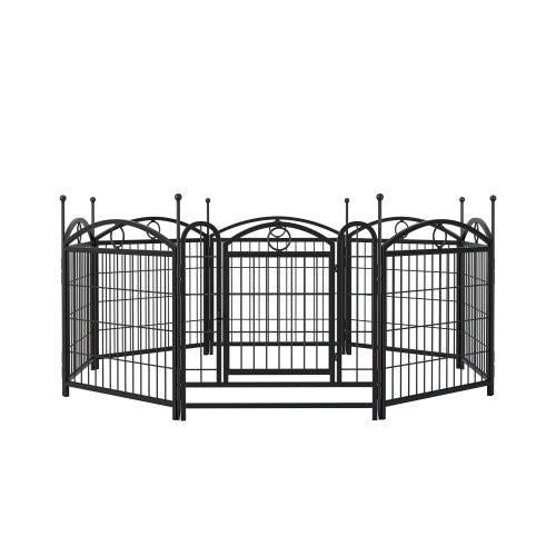 24-Inch 8-Panel Metal Dog Playpen – Indoor & Outdoor Heavy-Duty Foldable Pet Exercise Pen with Door, Rust-Resistant Design for Medium & Large Dogs - AllvueCo