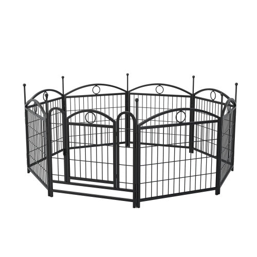 24-Inch 8-Panel Metal Dog Playpen – Indoor & Outdoor Heavy-Duty Foldable Pet Exercise Pen with Door, Rust-Resistant Design for Medium & Large Dogs - AllvueCo
