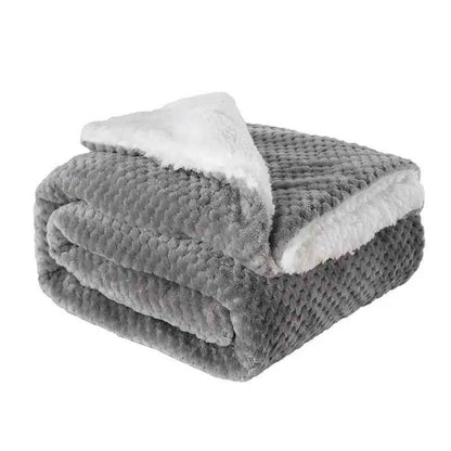Thickened Flannel Lamb Wool Blanket - Cozy Double Leisure Blanket