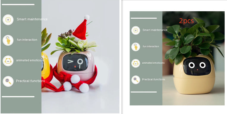 Smart Planter with AI Sensors – Interactive Plant Care with 49+ Expressions & Real-Time Monitoring AllvueCo