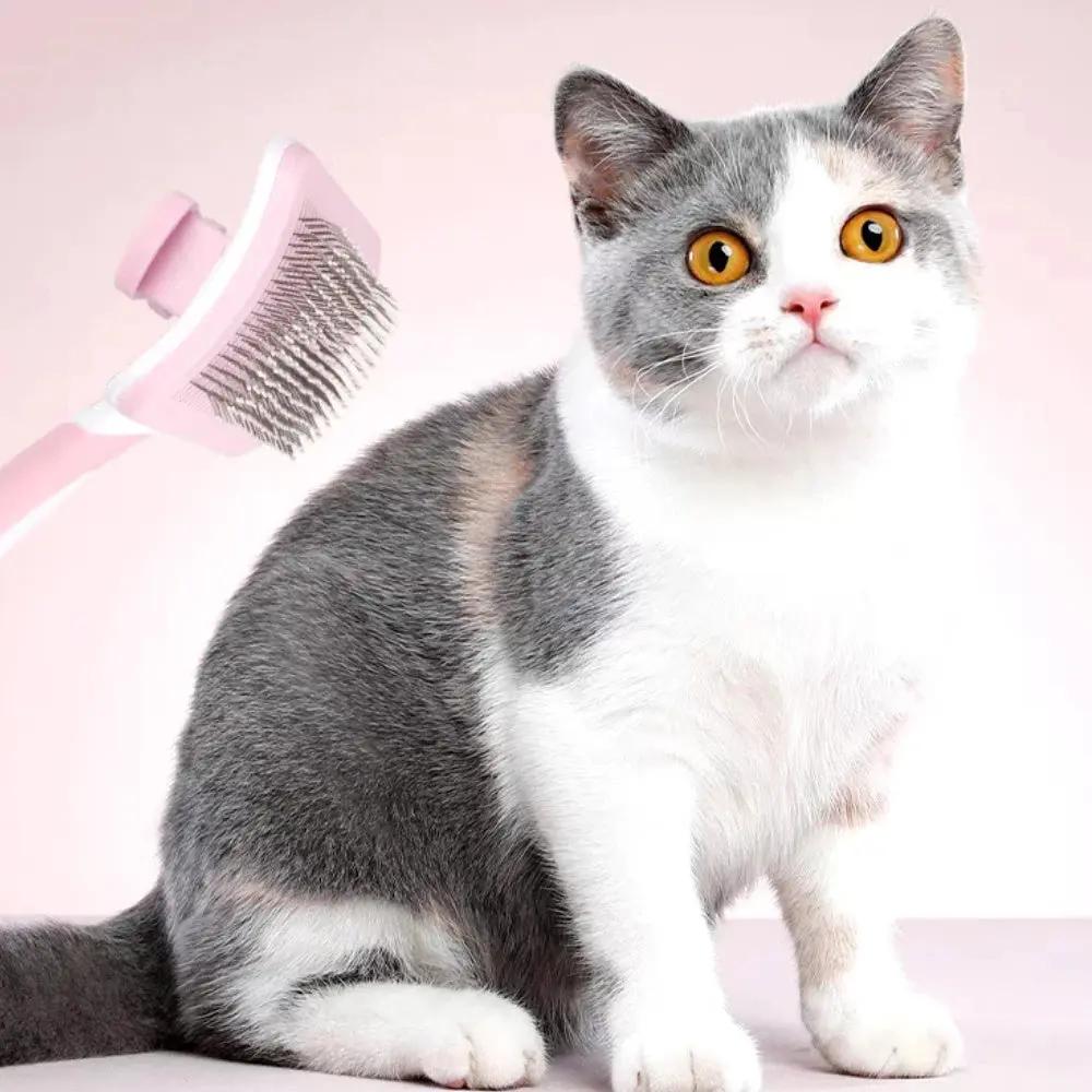 Self Cleaning Slicker Brush for Dogs and Cats - One Click Cleaning - AllvueCo