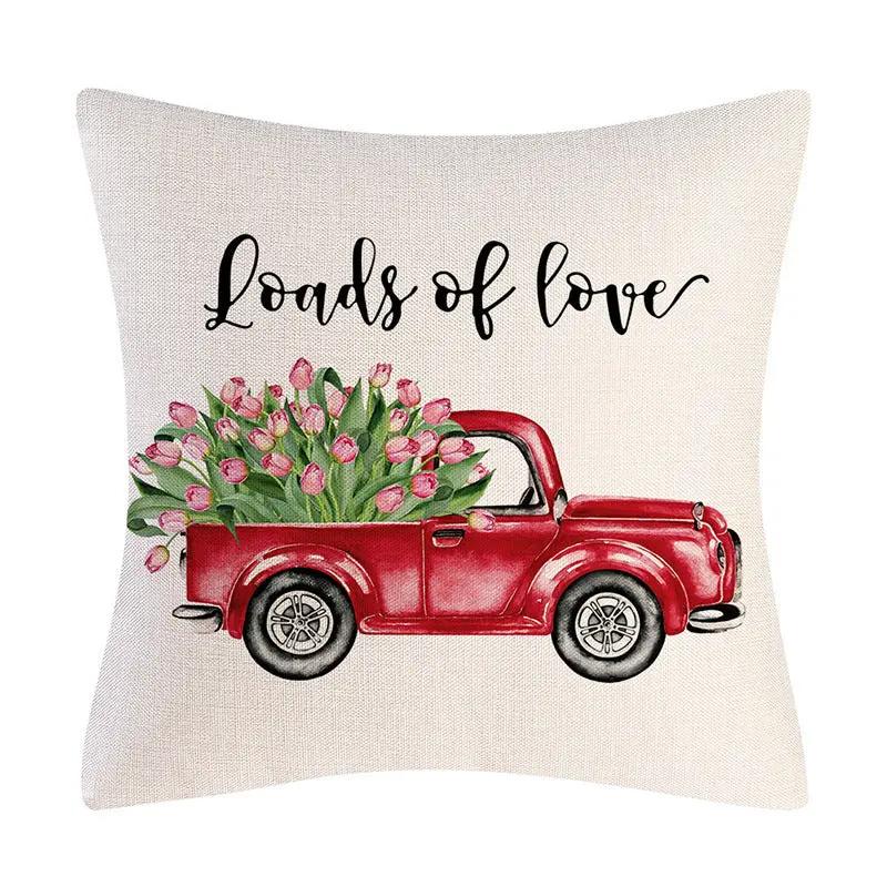 Valentine's Day Linen Pillowcase - Holiday Gift for Home Decor - AllvueCo