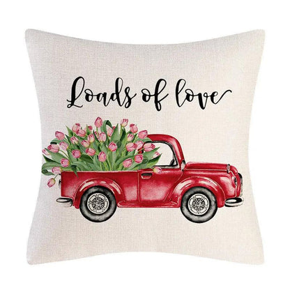 Valentine's Day Linen Pillowcase - Holiday Gift for Home Decor - AllvueCo