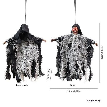 Halloween Hanging Ghost - Iron Chain Glowing Skull Decorative Ornament - AllvueCo