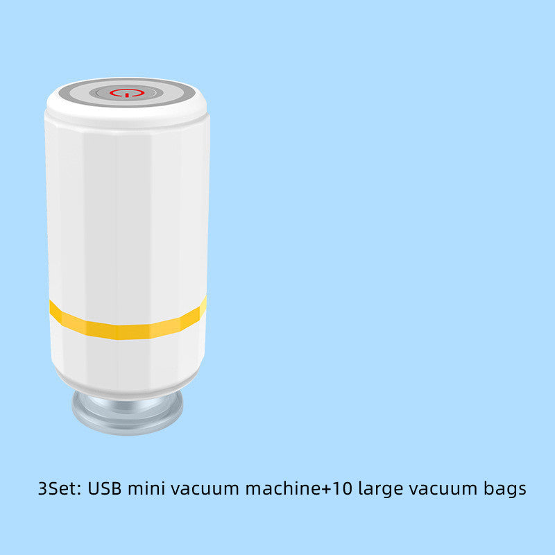 Mini USB Rechargeable Vacuum Sealer Pump – Portable Food & Clothes Saver with Storage Bags AllvueCo