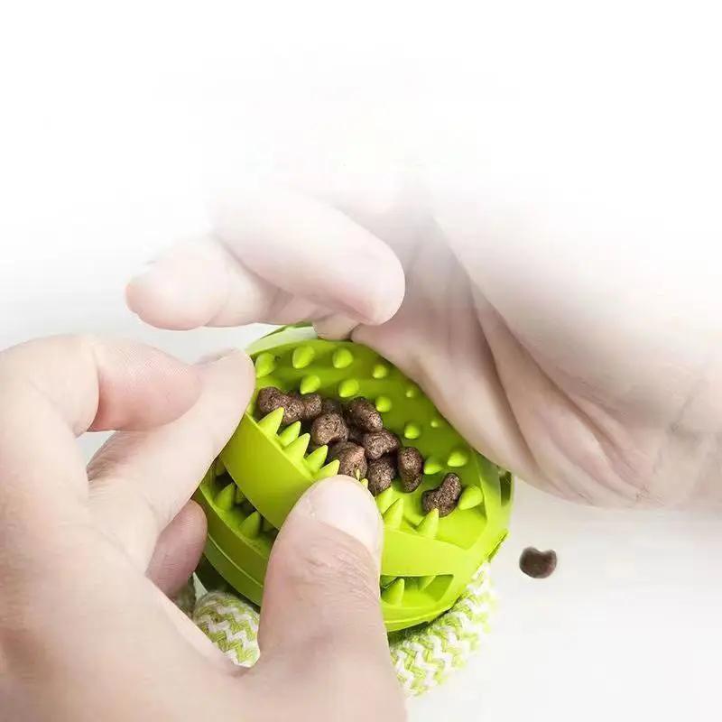 Dog Toy Treat Balls Interactive Hemp Rope Rubber Leaking Bal | Electronic Learning Toys - AllvueCo