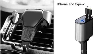 Metal Car Charger 100W Fast Charging Car Charger USB and Type-C Adapter