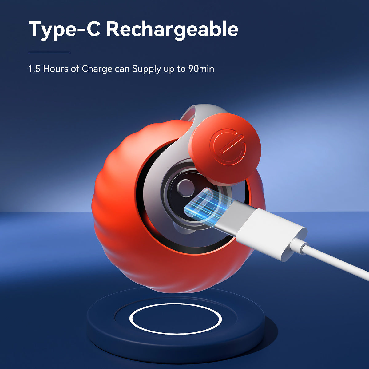 Smart Interactive Cat Ball – Type-C Rechargeable, Automatic Rolling Toy with LED Lights & Feather Tail - AllvueCo