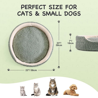 Mewoo Orthopedic Pet Bed – 23x23x7" Round Plush Bed for Cats & Small Dogs | Washable Cover & Non-Slip Bottom - AllvueCo