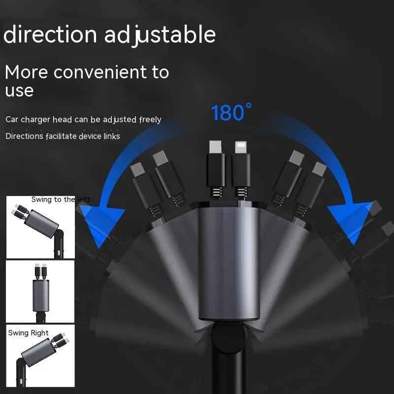 Metal Car Charger 100W Fast Charging Car Charger USB and Type-C Adapter