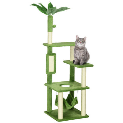 Pawhut Cat Tree with Hammock – Multi-Level Cat Tower for Climbing, Scratching & Lounging - AllvueCo