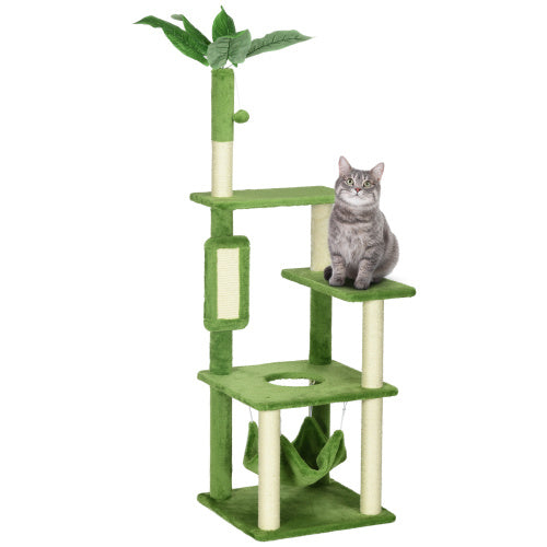 Pawhut Cat Tree with Hammock – Multi-Level Cat Tower for Climbing, Scratching & Lounging - AllvueCo