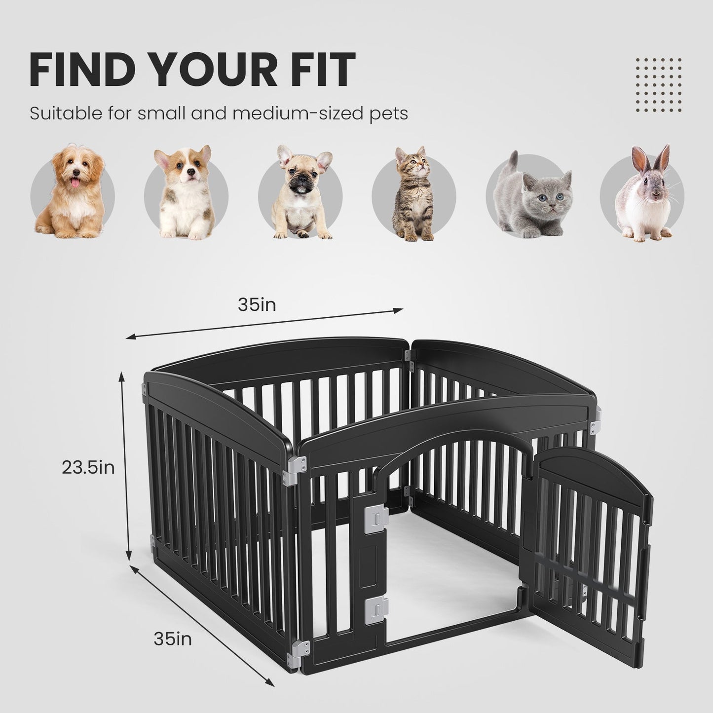Heavy-Duty Dog Playpen Fence – Safe & Portable Pet Enclosure with Lockable Door for Indoor & Outdoor Use - AllvueCo