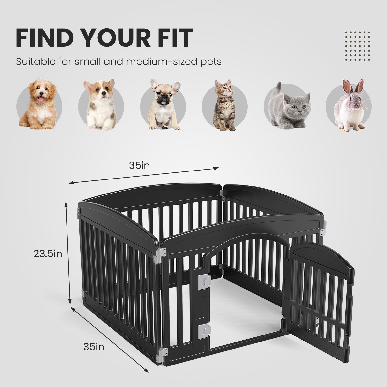 Heavy-Duty Dog Playpen Fence – Safe & Portable Pet Enclosure with Lockable Door for Indoor & Outdoor Use - AllvueCo