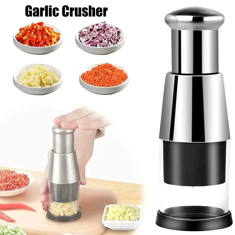 Garlic Crusher and Onion Chopper for Vegetables - Manual Kitchen Gadget - AllvueCo
