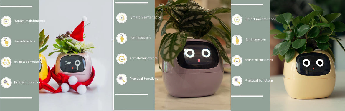 Smart Planter with AI Sensors – Interactive Plant Care with 49+ Expressions & Real-Time Monitoring AllvueCo