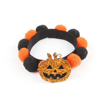 Halloween Pumpkin Collar - Pet Fur Ball Accessories for Pets - AllvueCo