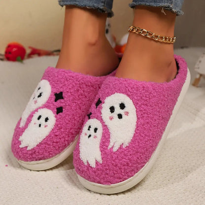 Halloween Cartoon Ghost Cotton Slippers for Women - Indoor Slippers - AllvueCo