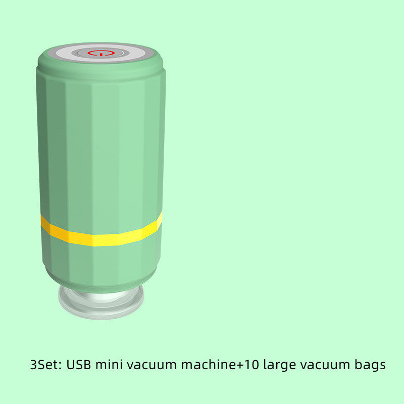 Mini USB Rechargeable Vacuum Sealer Pump – Portable Food & Clothes Saver with Storage Bags AllvueCo