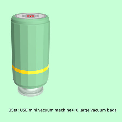Mini USB Rechargeable Vacuum Sealer Pump – Portable Food & Clothes Saver with Storage Bags AllvueCo