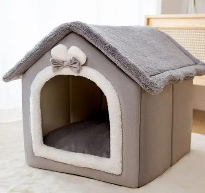 Foldable Pet Bed - Winter Dog Villa Sleep Kennel - AllvueCo