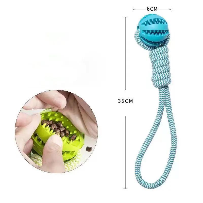 Dog Toy Treat Balls Interactive Hemp Rope Rubber Leaking Bal | Electronic Learning Toys - AllvueCo