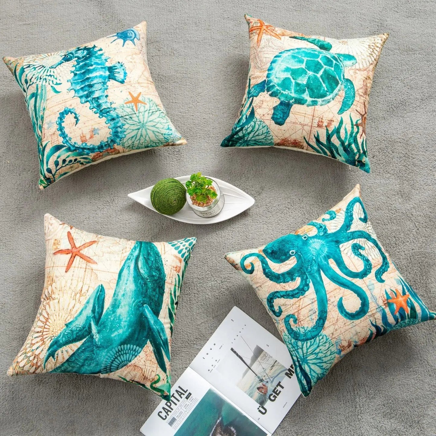Sea Turtle Printed Throw Pillowcases for Home Decor - AllvueCo