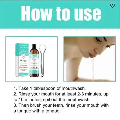 Oralhoe Coconut Mint Mouth Wash – Teeth Whitening & Fresh Breath Solution for Yellow Teeth (250ml) - AllvueCo