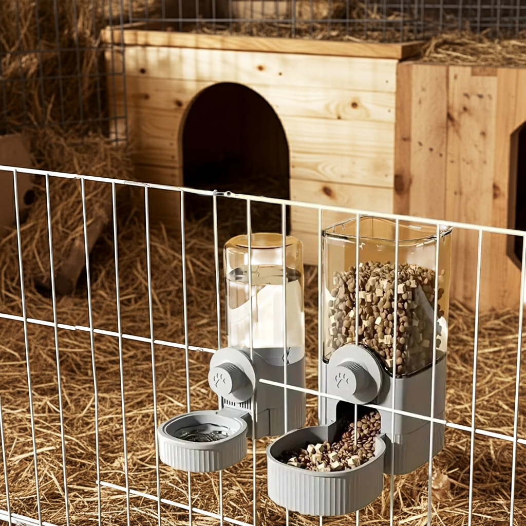 1.2l Automatic Pet Feeder - Cage Hanging Bowl for Small Pets - AllvueCo